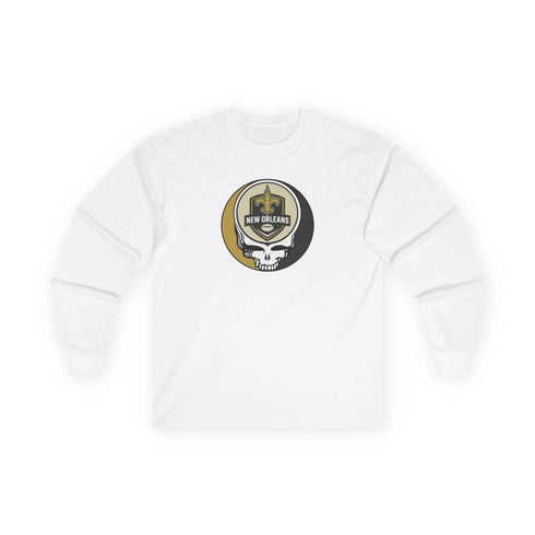 Grateful Dead - New Orleans Saints Stealie Ultra Cotton Long Sleeve Tee - StealieShop
